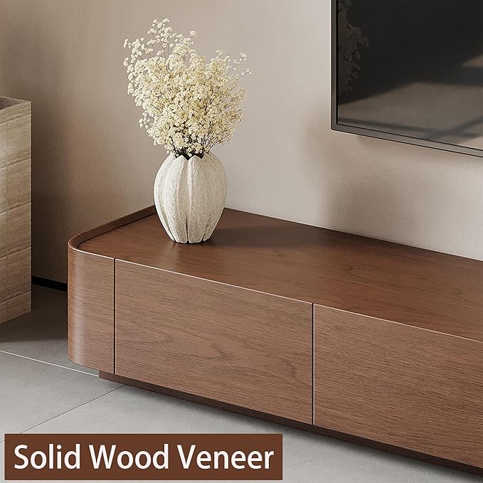 134" Farmhouse TV Unit - Large Wood Entertainment Center with Storage Drawers for 75"+ TVs, Home Office Floor Console