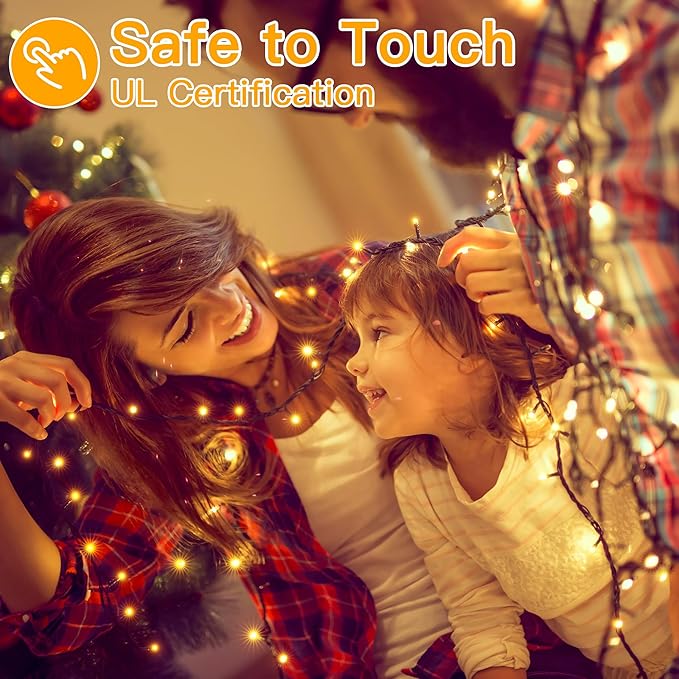 Ollny Christmas Lights, 1000LED 328FT Long Christmas Tree Lights with 8 Modes Remote Timer IP44 Waterproof, Outdoor Christmas Lights for Tree House Yard Outside Xmas Decorations Warm White