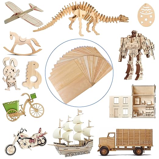 30 Pack Basswood Sheets 12"x12"x1/8", 3mm Basswood for Laser Cutting, Thin Plywood Board Unfinished Wood for Crafts, DIY Architectural Models Making, Wood Engraving, Wood Burning Product.