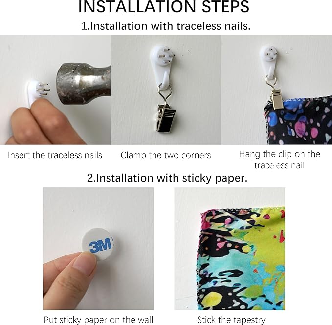 OSVINO Blacklight Trippy Mandala Tapestry 90"x70" UV Reactive Fantasy Tapestry Aesthetic Wall Decor for Living Room Bedroom Boho Wall Hanging