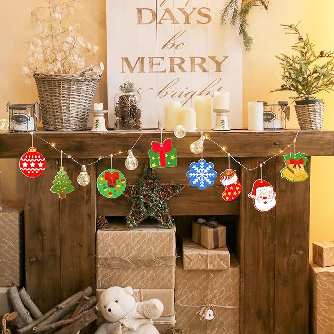 80PCS Wooden Christmas Ornaments to Paint,10 Styles DIY Blank Unfinished Reindeer Santa Claus Christmas Tree Ball Snowman Snowflake Wreath Gift Christmas Stocking Cutouts Ornament for Crafts Winter