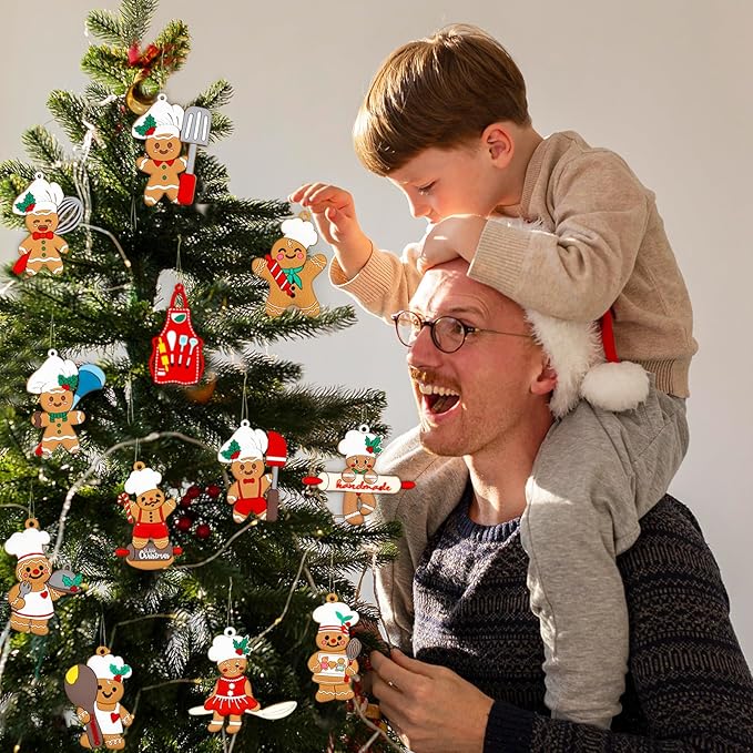 36pcs Gingerbread Christmas Decoration for Tree - Cooking Gingerbread Man Ornaments Christmas Hanging Decor for Christmas Tree Home Kitchen Decor Party Supplies