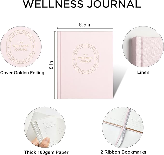 And Per Se Wellness Journal, Undated Daily Wellness Planner to Practice Positive Thinking, Mindfulness & Reflection, 91 Days Self-Care Journal For Women & Men (Pale Pink)