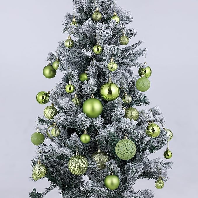 LANGXUN 36pcs Light Green Christmas Tree Decorations Balls, Bolas De Navidad, 2025 Christmas Decor, Indoor Outdoor Shatterproof Christmas Ornaments, Xmars Party Wedding Suppiles