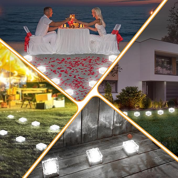 Solar Brick Lights - Outdoor Waterproof Patio & Garden Decor (6 Packs for Patio, Yard, Walkway, Pathway)