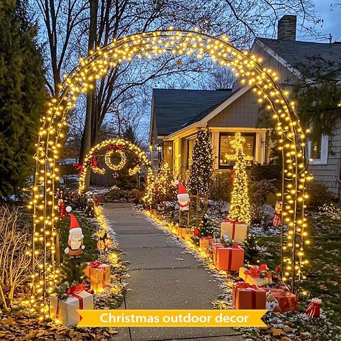 JMEXSUSS Solar String Lights Outdoor Waterproof, Total 66 FT 200 LED Solar Twinkle Lights Outdoor, Solar Christmas Light for Outside Tree Garden Yard Decor(Warm White)