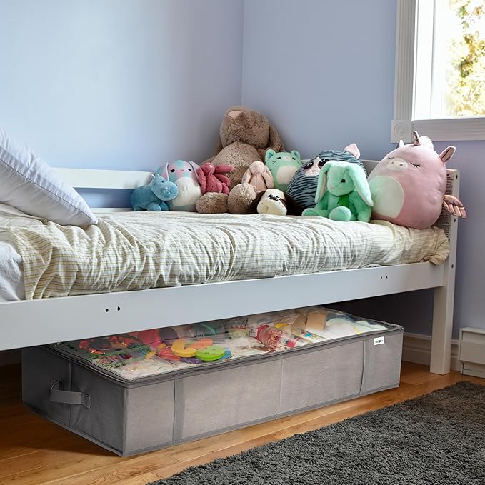 Closet Organizers and Storage - Maximize Space with Under Bed Storage Containers & Clothes Storage - Ideal Closet Organizer, Toy Storage Organizer & Underbed Storage (Grey, 2 Pack)
