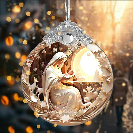 2025 Christmas Ornament, Nativity Ornaments, Nativity Ornament, White Elephant Gifts, Christmas Ornament, Tree Ornaments, Gag Gifts Funny Adult (White Nativity)