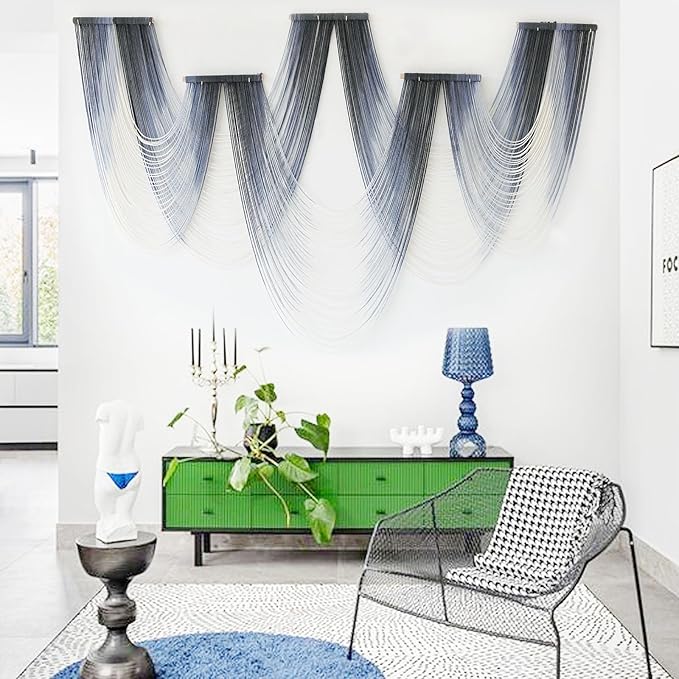 IOWER Large Macrame Wall Hanging Decor Dip-Dyed Macrame Wall Decor Wall Art Craftsmanship Fiber Art Boho Chic Wall Decor Modern For Bedroom Livingroom Backdrop
