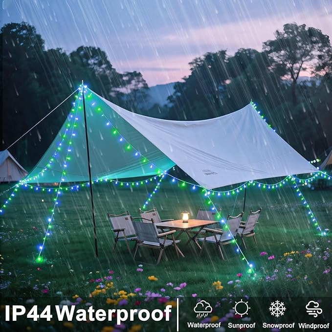 Blue Green Christmas Lights Outdoor Waterproof 131ft 400 LED Christmas Lights Clear Wire Connectable Twinkle Fairy String Light Plug in for Indoor Bedroom Wedding Classroom Tree Decorations