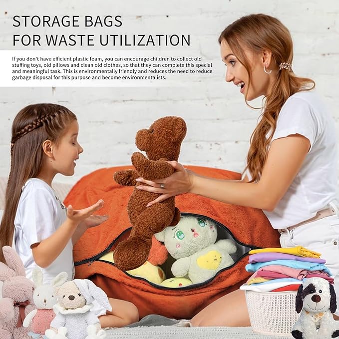 Bean Bag Chair for Adults 6FT,Soft Removable Cover for Teens/Girls Bedroom,Fluffy Giant Round Floor Beanbag Lounger Chairs (No Filler,Orange)