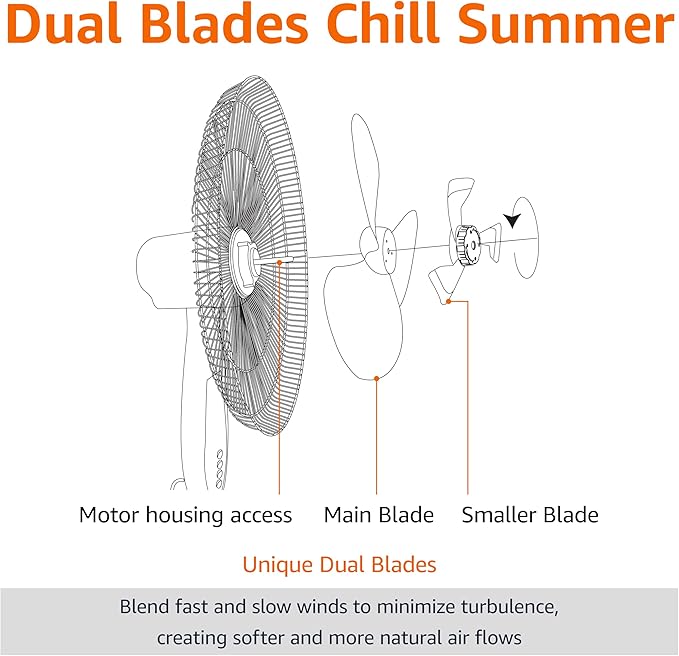 Amazon Basics 16" Pedestal Fan with Remote, Floor Fan, Standing Fan for Bedroom, Living Room, Office, with 3 Speeds, 3 Modes, Timer, Dual-Layered Blades, Adjustable Height, Tilt Head, 60W, Black