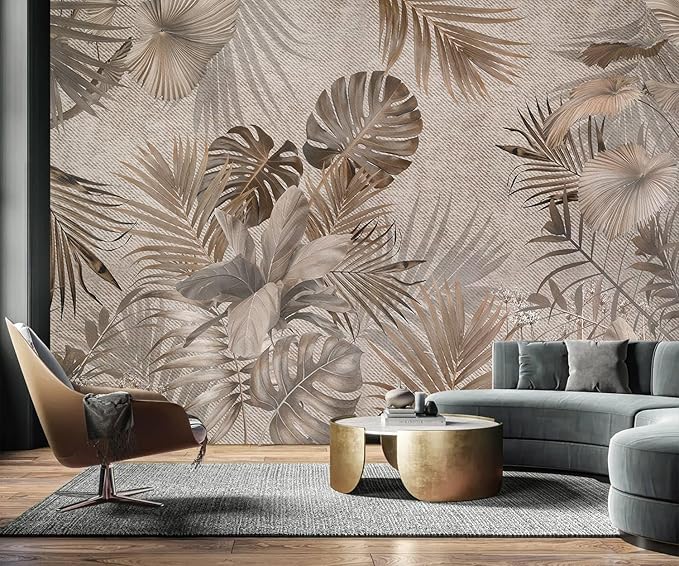 AFZEVEB-Jungle Wallpaper Vintage Tropical Plants Wall murals for Bedroom 159"x107" (Not Peel and Stick)