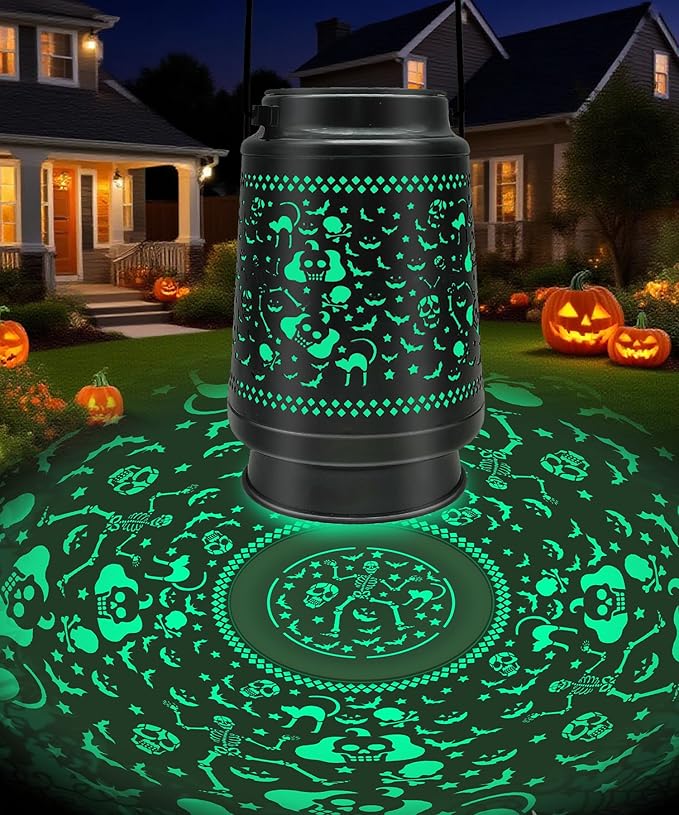 Solar Lanterns Outdoor Waterproof Halloween Decorations Scary Skeleton Lights for Garden, Patio, Yard, Lawn Porch Halloween Decor Hanging Solar Lights Unique Gifts for Outdoor Decor