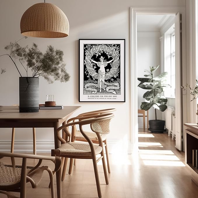 Poster Master Vintage Walter Crane Poster - Retro A Garland for May Day Print - Socialist Art - Gift for Him, Her, Men, Women - Wall Decor for Home, Office, Living Room, 24x32 Unframed Wall Art
