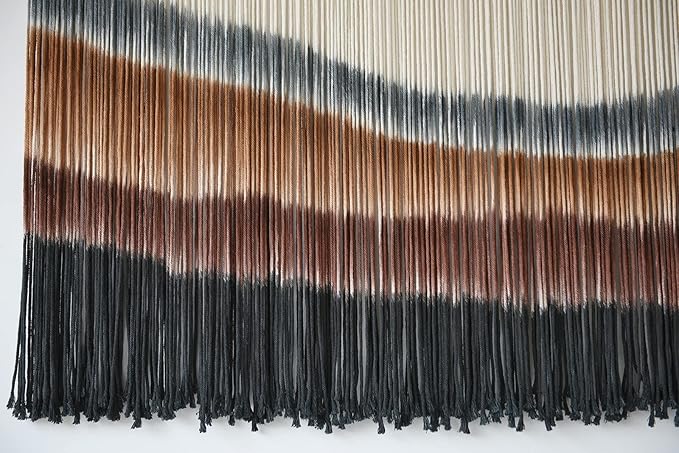 Flber Macrame Wall Hanging Macrame Wall Decor Large-Scale Tie-Dye Tapestry Living Home Room Wall Decor 57" Wx 35" L