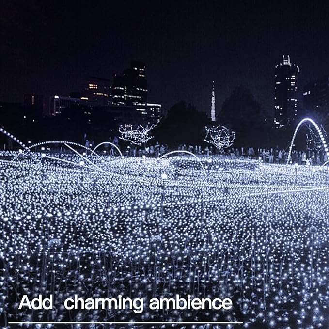 suddus 33ft 100 LED Outdoor String Lights, White Fairy Lights Battery Operated with Remote, Led Twinkle Lights for Bedroom, Backyard, Wedding, Tree, Mason Jar, Wall, Centerpiece, Christmas