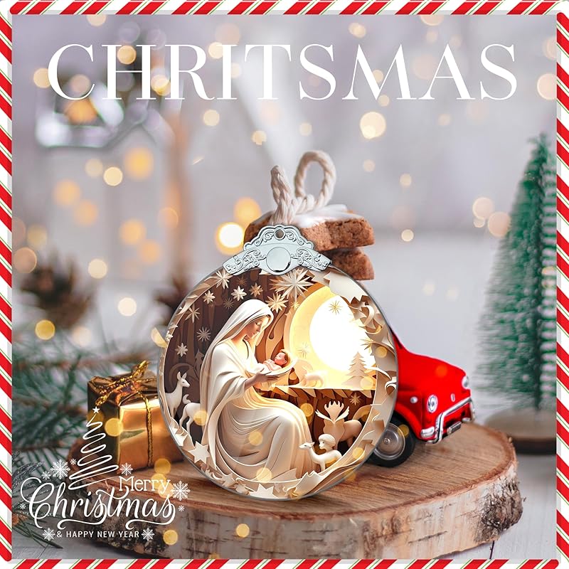 2025 Christmas Ornament, Nativity Ornaments, Nativity Ornament, White Elephant Gifts, Christmas Ornament, Tree Ornaments, Gag Gifts Funny Adult (White Nativity)