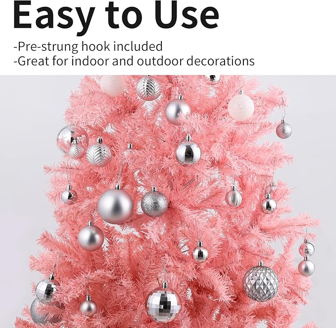 LANGXUN 36pcs Silver Christmas Tree Decorations Balls, Bolas De Navidad, 2025 Christmas Decor, Indoor Outdoor Shatterproof Christmas Ornaments, Xmars Party Wedding Suppiles