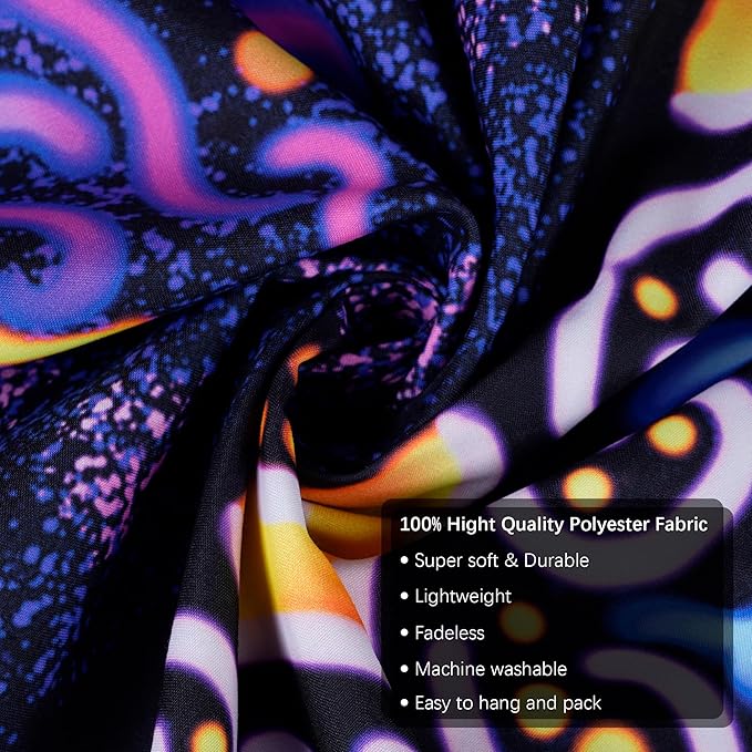 OSVINO Blacklight Trippy Mandala Tapestry 79"x59" UV Reactive Fantasy Tapestry Aesthetic Wall Decor for Living Room Bedroom Boho Wall Hanging