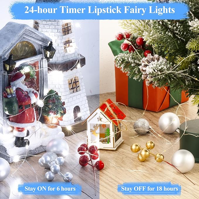 66FT(33 * 2) Rechargeable String Lights Battery Operated, Fairy Lights with Timer, Mini LED Twinkle Lights for Bedroom, Christmas Decorations, Wedding, Vine, Centerpiece Table Decor Cool White