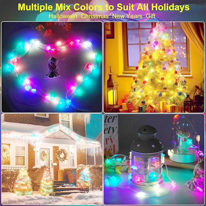 Fairy Lights Color Changing 16.5FT String Lights with Remote, 2-Pack Mini Star LED Twinkle Light USB Plug or Battery Powered for Indoor Outdoor Waterproof Party Garden Decoration