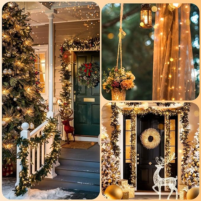 6 Pack 100 LED Fairy Lights Battery Operated with Timer & Remote, 33FT Waterproof Twinkle Lights Indoor Outdoor, Fairy String lights for Bedroom Classroom DIY Wedding Christmas Decorations, Warm White