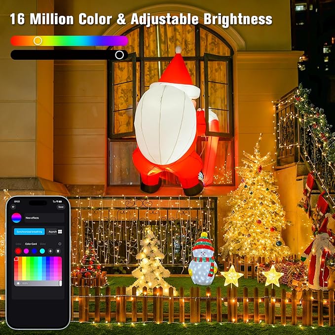 JMEXSUSS 600 LED RGB String Light Outdoor Indoor, Christmas Lights Outdoor Clear Wire Christmas Lights Plug in for Bedroom Tree Room Party Birthday Decorations
