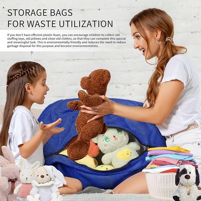 Bean Bag Chair for Adults 4FT,Soft Removable Cover for Teens/Girls Bedroom,Fluffy Giant Round Floor Beanbag Lounger Chairs (No Filler,Sapphire)