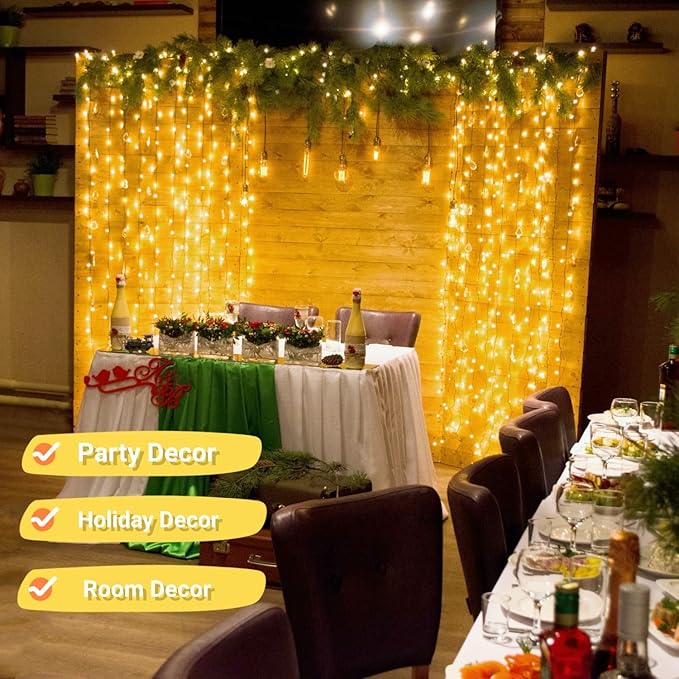 JMEXSUSS 800 LED Christmas Lights Outdoor Indoor String Lights with 8 Modes Warm White Plug in for Patio Garden Tree Wedding Party Yard Spring Decoration