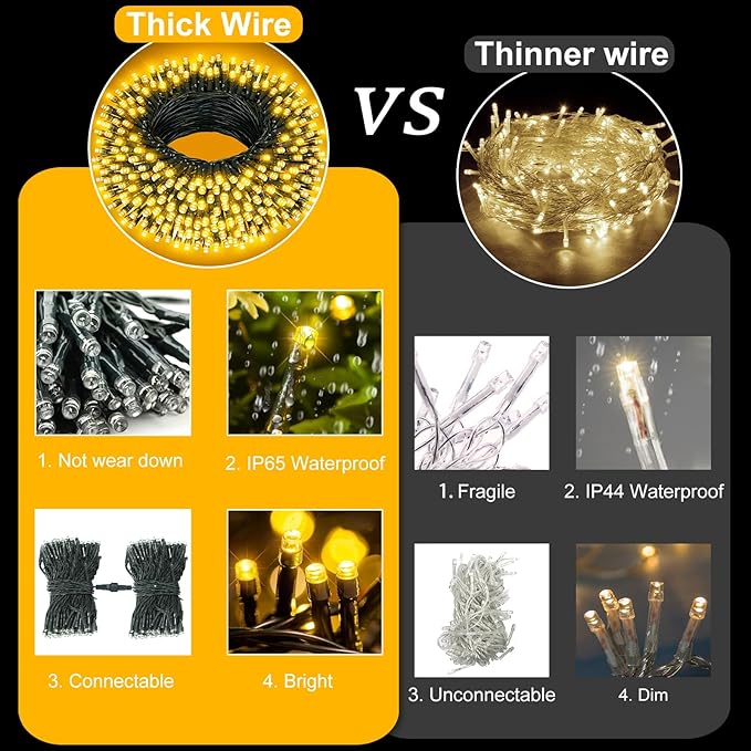 Purple Halloween Lights Outdoor, 100FT 300 LED Halloween String Lights with 8 Modes Waterproof, Plug in Green Wire Twinkle Tree Light for Indoor House Patio Garden Party Decorations