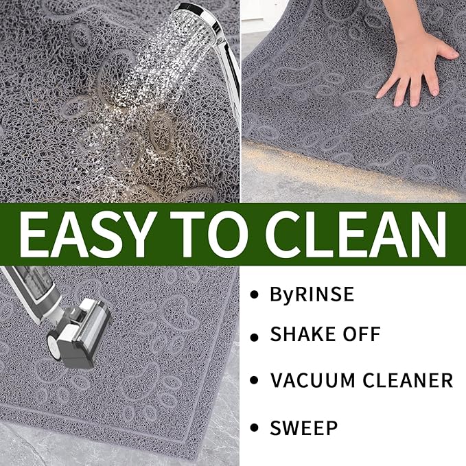 Door Mat Home Welcome Mats Outdoor and Indoor, Heavy-Duty Low-Profile Non-Slip Front Welcome Mat for Home Entrance, Outside Entry, Yard, Floor, Patio (Grey, 36x24)