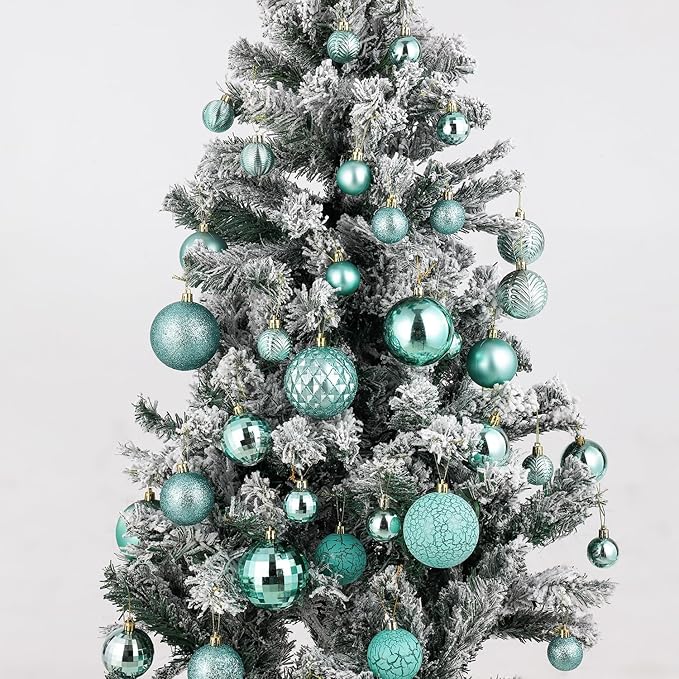 LANGXUN 36pcs Peacock Christmas Tree Decorations Balls, Bolas De Navidad, 2025 Christmas Decor, Indoor Outdoor Shatterproof Christmas Ornaments, Xmars Party Wedding Suppiles
