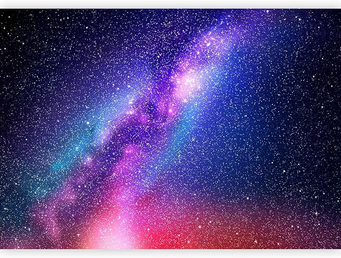 artgeist Wall Mural Galaxy 193x138 in - XXL Peel and Stick Self-Adhesive Wallpaper Removable Large Sticker Foil Wall Decor Print Picture Image Abstract Space Sky Star Cloud Violet f-C-0487-a-a