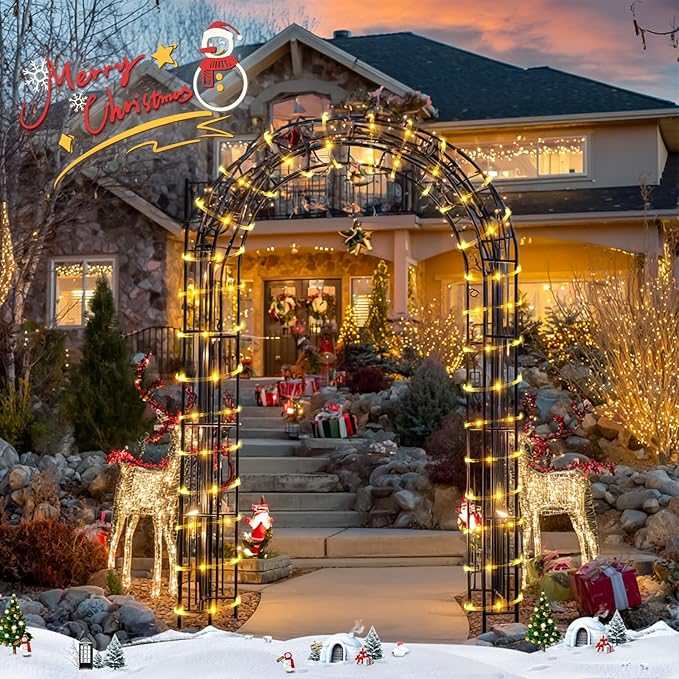 JMEXSUSS 2 Pack 100 LED Solar Rope Lights,33ft 8 Modes Solar Rope Lights Outdoor Waterproof LED Solar Powered Rope Tube for Trampoline,Fence,Gazebo,Yard,Walkway,Path(Warm White)