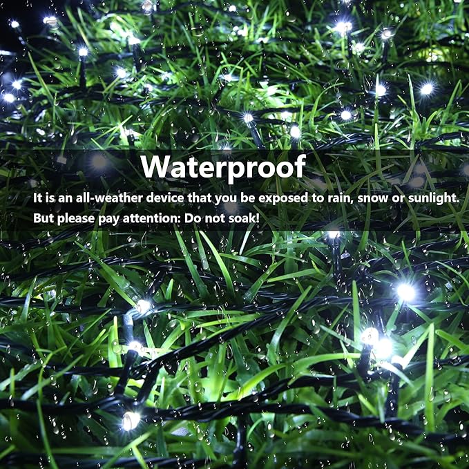 Joomer Solar Christmas Lights Outdoor, 2 Pack Total 144FT 400 LED 8 Modes Waterproof Solar Christmas Lights for Christmas Decoration (White)