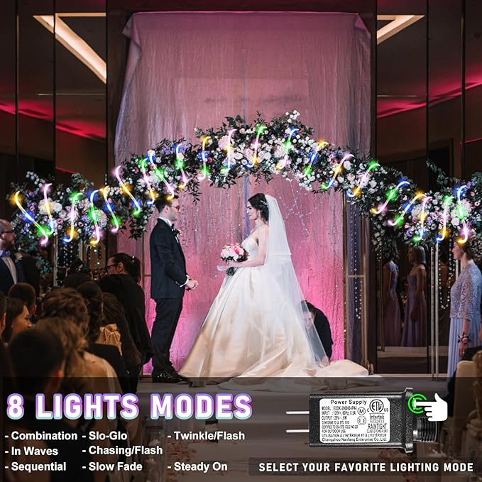 66FT 200 LED Rope Lights for Outside, Plug In Rope Lights Outdoor Waterproof with 8 Modes, Connectable Clear Tube Light for Indoor Bedroom Camping Garden House Party Decoration - Pastel Multicolor