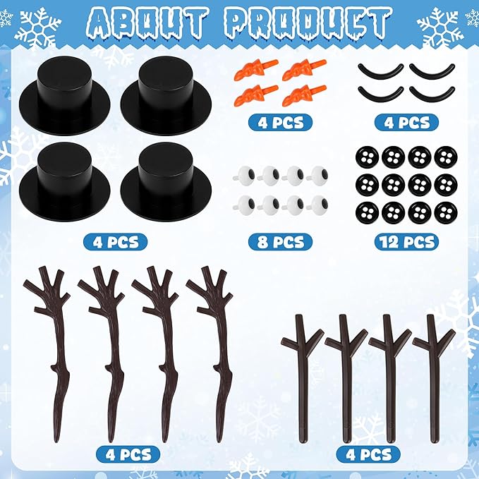 4 Pack Christmas Crafts, Air Dry Clay Snowman Craft, Do You Want to Build a Snowman Christmas Stocking Stuffers for Kids, Toddler Crafts Supplies for Christmas Winter Event Game Toys Xmas Present