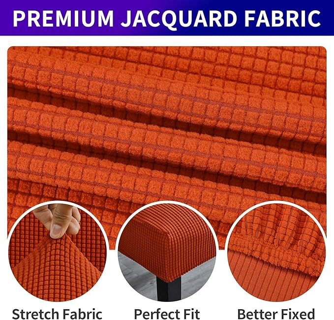 Howhic Stretch Chair Covers for Dining Room Set of 6, Removable Washable Dining Room Chair Covers, Dining Chair Slipcovers Seat Protector, Great for Home and Banquet (Pureed Pumpkin, 6 Pack)