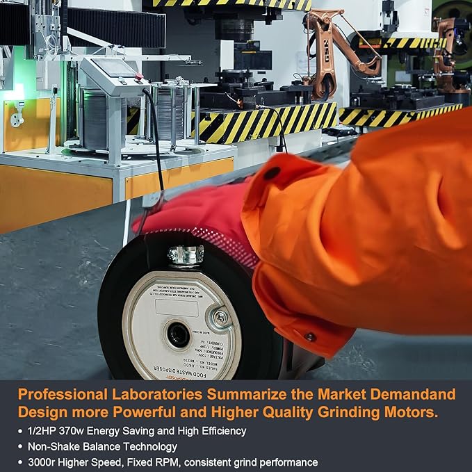 A400 Garbage Disposal 1/2 HP for Kitchen Sink, Small Fit Food Waste Disposer Fast Continuous Feed Stainless Steel Grinding, Quietness, Ease of Installation, Corded, Powerful Drainage Half Horsepower