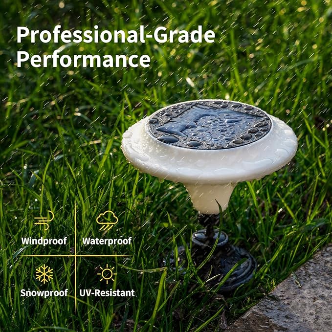 Solar Table Lights Outdoor, 2 Pack Classic Martini-Shaped Lanterns with Base & Ground Stakes, Waterproof LED Solar Powered Decorative Lights for Patio Table Garden Path (Warm White)