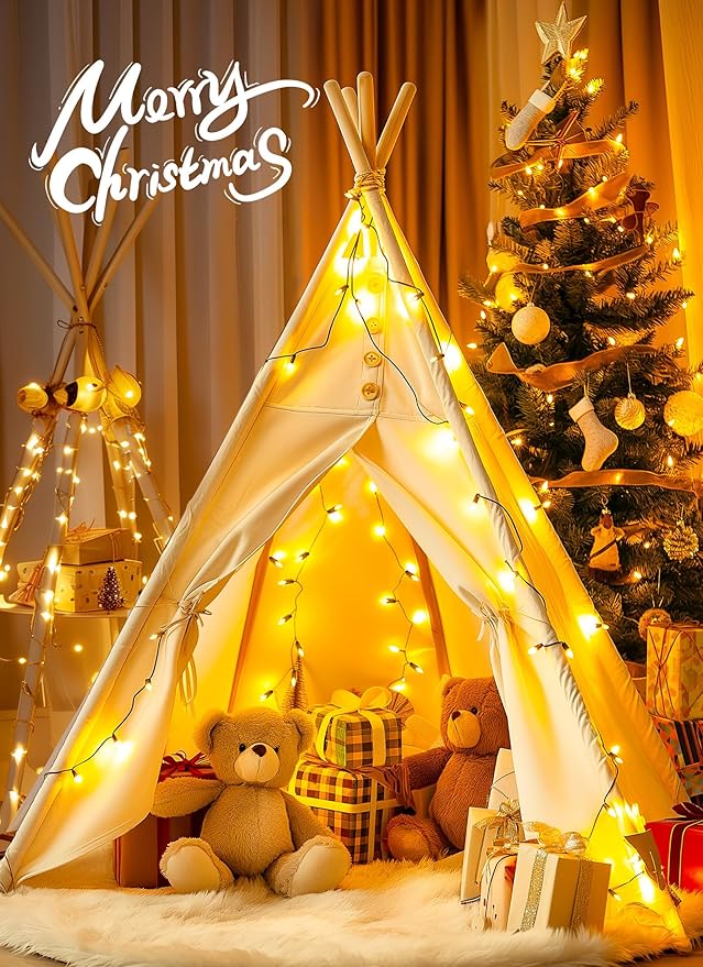 2 Pack Each 50 Count 12 Feet Clear Christmas Mini Lights - Green Wire Incandescent Bulb Mini String Lights for Indoor Holiday Xmas Tree Garland Birthday Wedding Party Festival Decoration