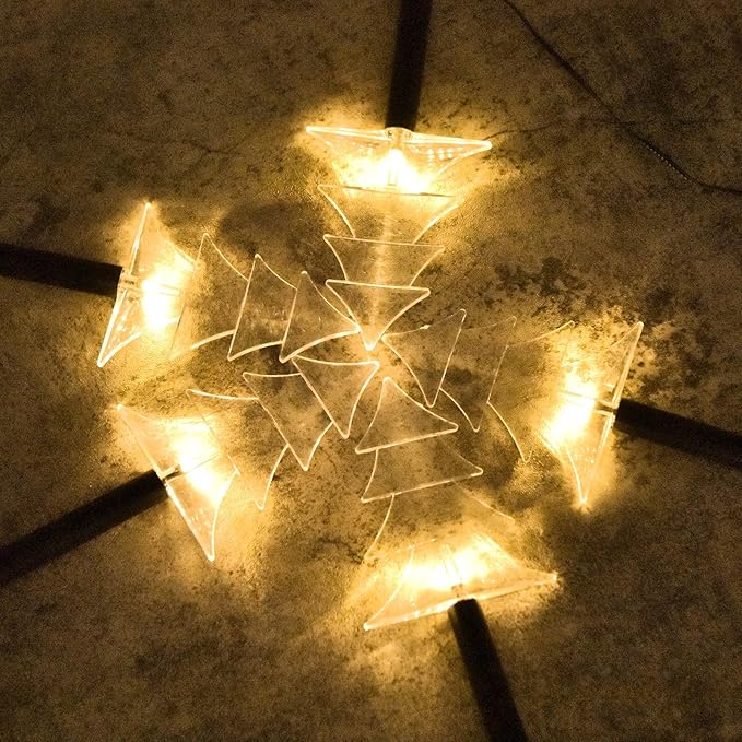 Christmas Solar Pathway Lights Outdoor Decorations，Xmas Tree Lights Waterproof Led Garden Stake Light for Walkway Yard Lawn Porch Holiday Decor 5-Pack (Small Tree, 5 Pack)