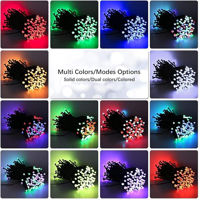 BrizLabs RGBW Christmas Lights, 98.5FT 300 LED Color Changing Halloween String Lights with Remote, Warm White Christmas Light, Twinkle Mini Light String for Indoor Outdoor Xmas Halloween Tree Party