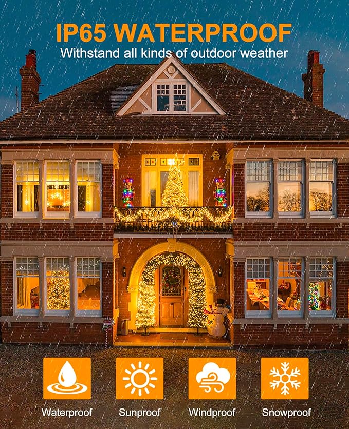 Warm White Christmas Lights Outdoor, 157FT 480 LED Christmas Tree Lights Waterproof, 8 Modes Plug in Fairy String Light for Indoor Party Xmas Tree Wedding Garden Patio Porch Decorations