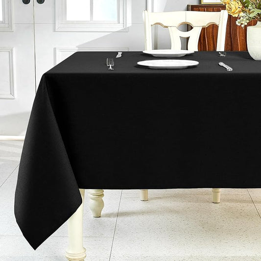IVAPUPU Textured Linen Table Cloth for Rectangle Table - Waterproof Fabric Tablecloth Rectangular Wrinkle Free Wipeable Dining Cover for Wedding/Birthday/Party Decor, 60 x 104 Inch