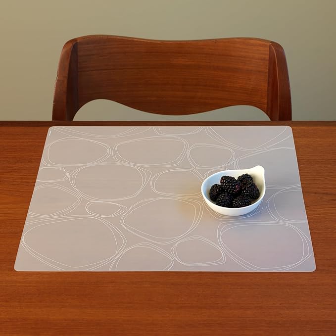modern-twist 100% Plastic Free Silicone Tabletop, Dining, Decoration, Modern Design, Placemat Rectangle, White