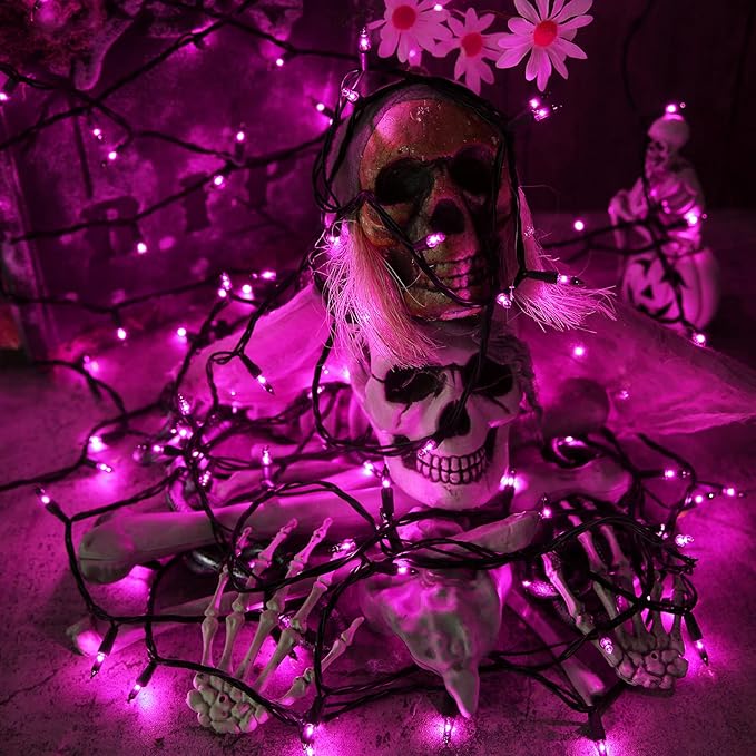 Toodour Purple Halloween Lights, 75ft 300 Count Incandescent Halloween String Lights, UL Certified Connectable Mini Bulbs String Lights for Home, Garden, Porch, Yard, Patio, Party, Indoor Decoration