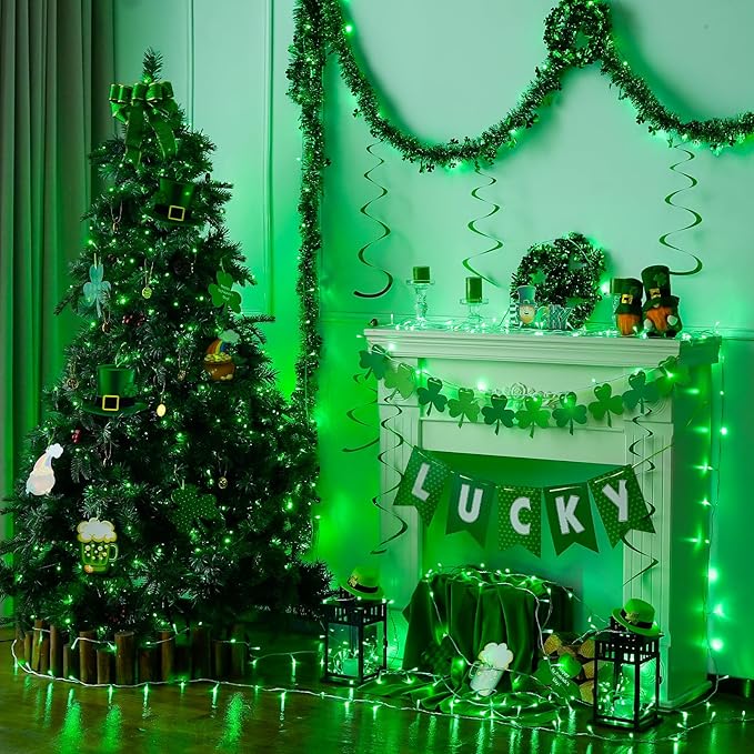 JMEXSUSS 600 LED Green Lights for Halloween Decorations, 168 Ft Green Christmas String Lights Outdoor Indoor Clear Wire Plug in for Halloween Christmas Tree Party Decor