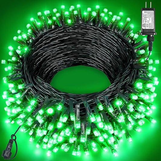Christmas Lights Outdoor, 80FT 240 LED Christmas Tree Lights, Waterproof & 8 Modes & Timer, Connectable Green Wire String Light for Indoor Home Garden Xmas Party Holiday Decorations, Green